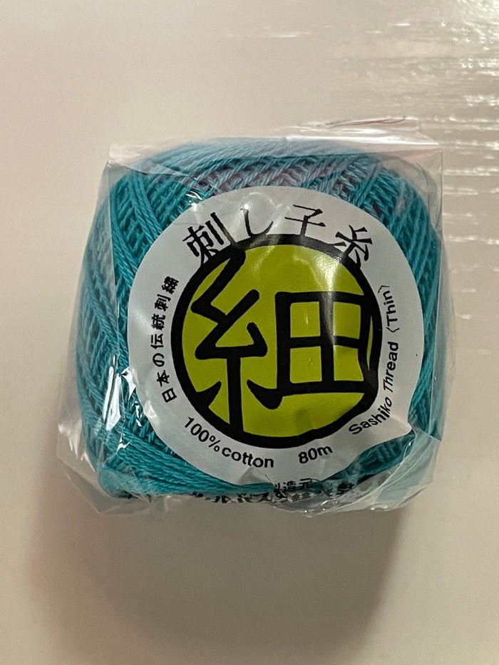 Olympus - Thin Cotton Sashiko Thread 80m Ball - Aqua Blue