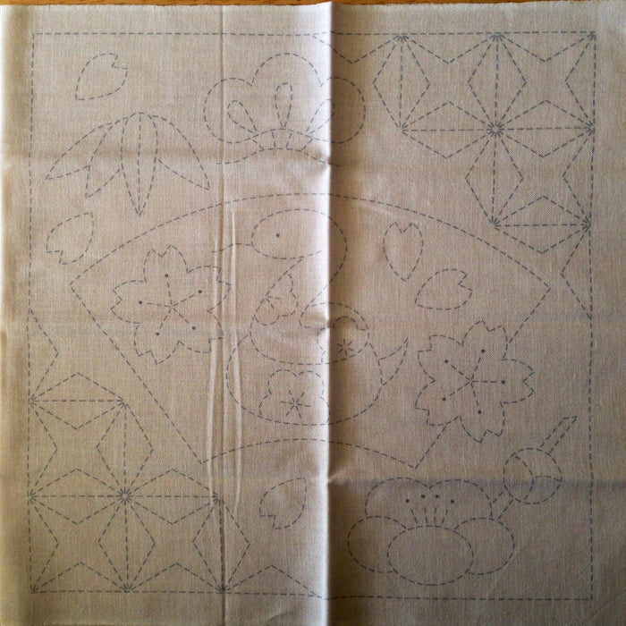 Olympus - Year of the Snake Cotton Sashiko Sampler Cloth - White