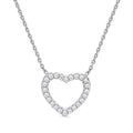 Open heart CZ necklace in sterling silver — children's jewelry, Valentine's Day and birthday gift