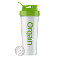 front of Orgain Classic BlenderBottle - 28oz Clear/Green Color in the 1.02lb Canister Size