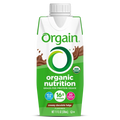 Front of Organic Nutrition Shake Creamy Chocolate Fudge Flavor in the 12 Shakes Size