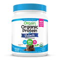 Front of Organic Protein + Oatmilk Plant Based Protein Powder Chocolate Flavor in the 1.05lb Canister Size
