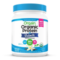 Front of Organic Protein + Oatmilk Plant Based Protein Powder - Vanilla  Flavor in the 1.05lb Canister Size