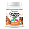 Front of Organic Protein Plant Based Protein Powder - Chocolate Caramel Sea Salt  Flavor in the 1.02lb Canister Size