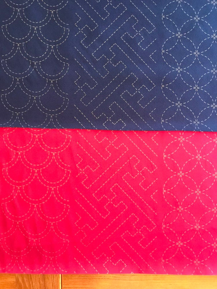 Orimono Imports - Crests Sashiko Washout Fabric Panel