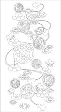 Orimono Imports - Flowering Temari Sashiko Washout Fabric Panel - Navy