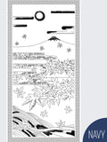 Orimono Imports - Mt Fuji in Autumn Sashiko Washout Fabric Panel - Navy
