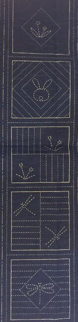 Orimono Imports - Sashiko Coaster/Quilt Blocks Set with Printed Washout Design