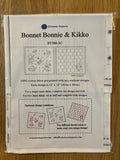 Orimono Imports - Sunbonnet Sue and Honeycomb Double Print Sashiko Hana Fukin Sampler Towel - White