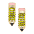 Pave Enamel #2 Pencil Stud Earrings
