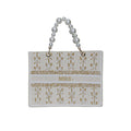 Pearl Bow Square Tote Bag
