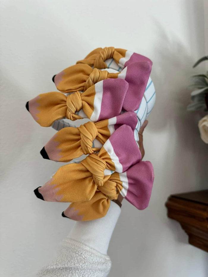 Pencil Bow Hard Headband: Teacher Appreciation Gift