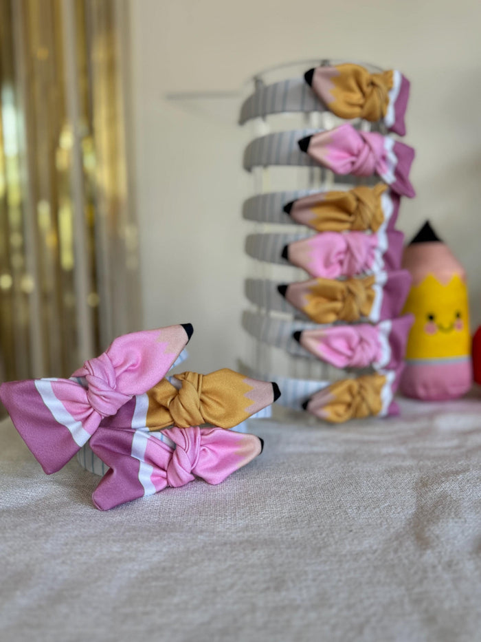 Pencil Bow Hard Headband: Teacher Appreciation Gift
