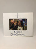 Personalized 4x6 wooden offset frame — custom name or monogram, vinyl personalization included
