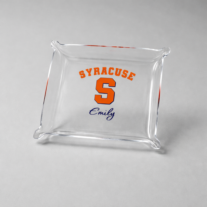 Personalized acrylic trinket tray — custom name or monogram, vinyl personalization included