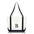 Personalized Black Tote Bag with Initial