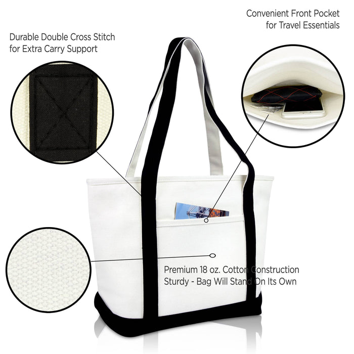 Personalized Black Tote Bag with Initial