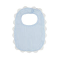 Personalized Blue Seersucker Scallop Bib