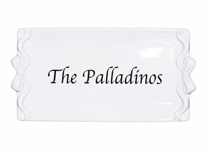 Personalized Bow Embossed Rectangle Platter
