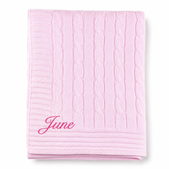 Personalized Cable Knit Baby Blanket