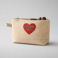 Personalized canvas makeup case — custom monogram or name, vinyl personalization included