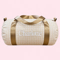 Personalized Champagne Bungalow Glossy Medium Duffel