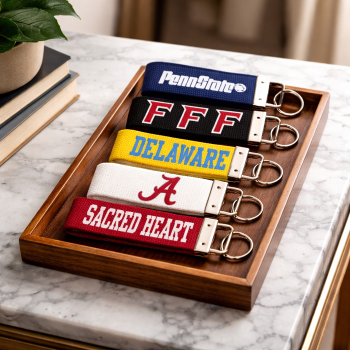 Personalized College Canvas Keychain
