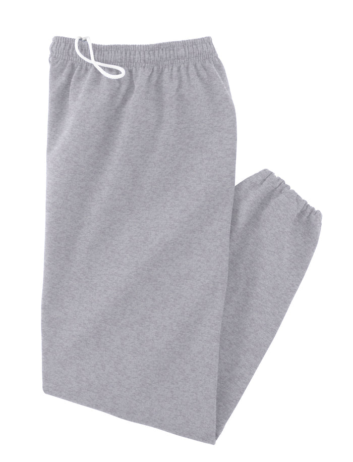 Personalized college sweatpants — shown being worn