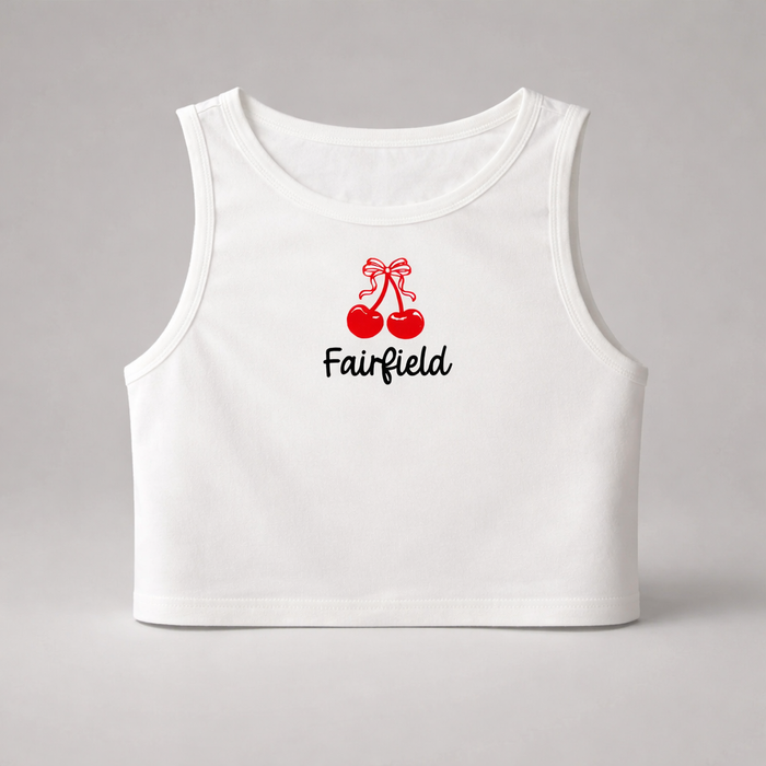 Personalized college tank top — custom school logo, heat press included, graduation gift