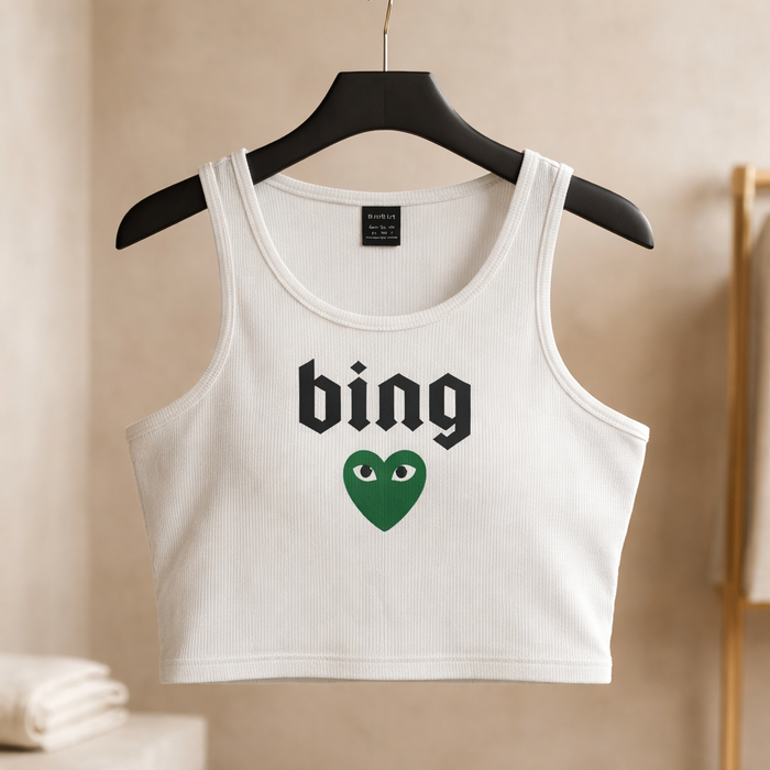 Personalized college tank top — shown with school logo example