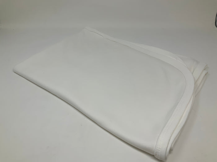Personalized cotton receiving blanket — shown folded and wrapped as gift