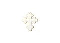 Personalized Ecru Gingham Ceramic Cross