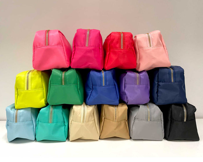 Personalized Emma Round Zippered Nylon Cosmetic Pouch Bag