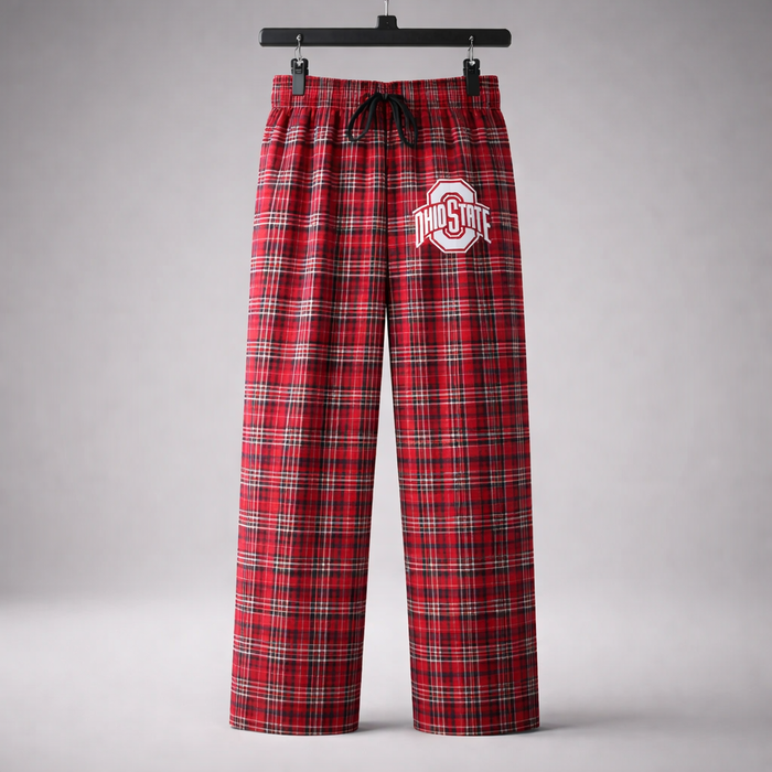 Personalized flannel pajama pant — custom school logo, heat press included, graduation and holiday gift