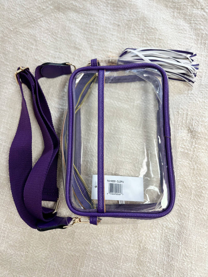 Personalized Game Day Clear Crossbody Bag