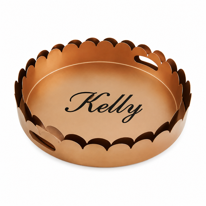 Personalized Gold Scallop Tray- 2 Sizes