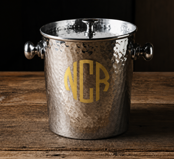 Personalized Hammered Lined Ice Bucket