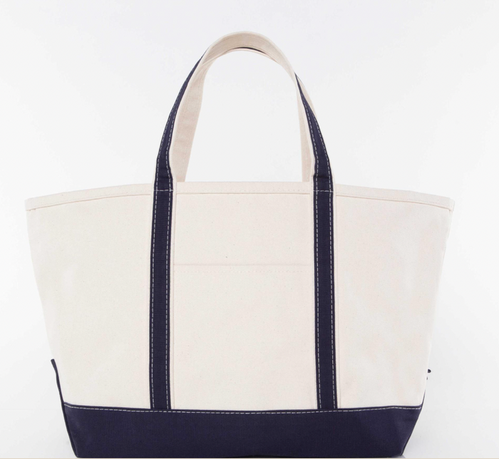 Personalized medium boat bag — shown with embroidered monogram