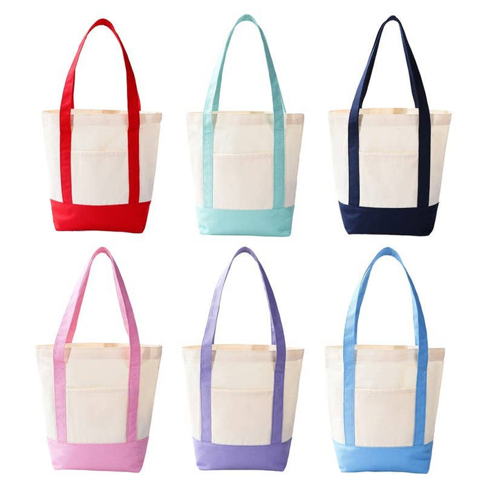 Personalized Medium Cotton Canvas Shoulder Tote Bag | 40P612