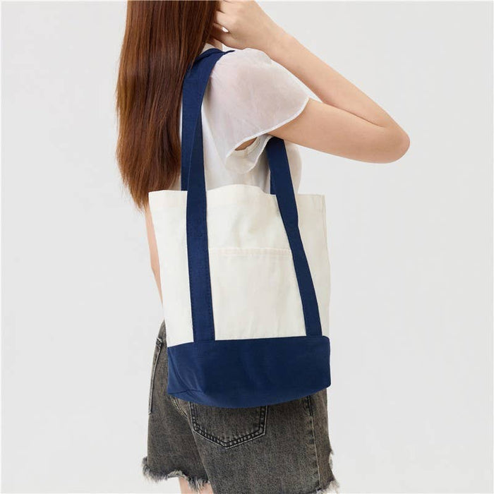 Personalized Medium Cotton Canvas Shoulder Tote Bag | 40P612
