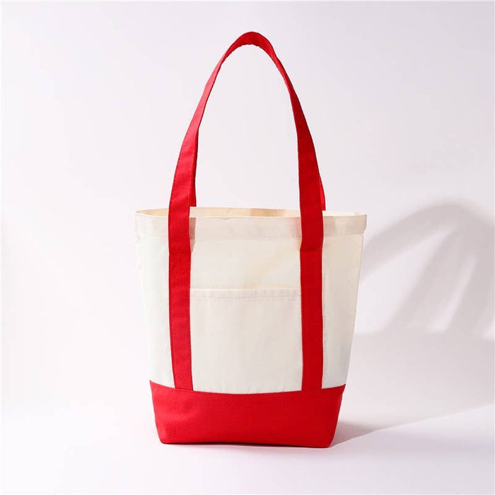 Personalized Medium Cotton Canvas Shoulder Tote Bag | 40P612