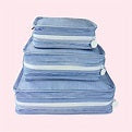 Personalized Navy Preppy Stripe ~WIPEABLE~ Stacking Set | Mint