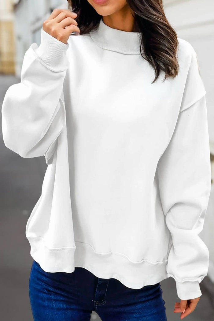 Personalized Oversized Mock Neck Sweatshirt