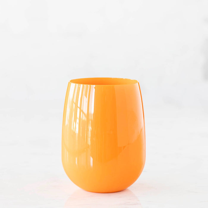 Personalized  Stemless Orange Wine  Glass