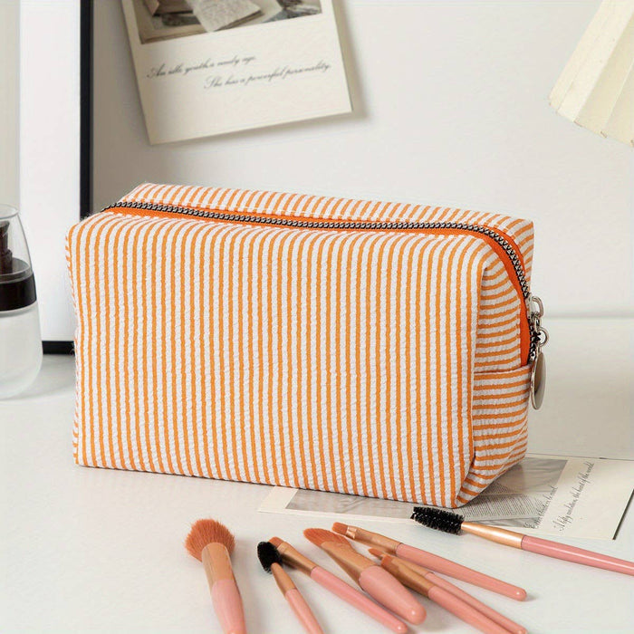 Personalized Striped Cosmetic Bag