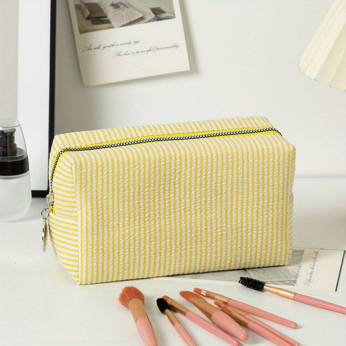 Personalized Striped Cosmetic Bag
