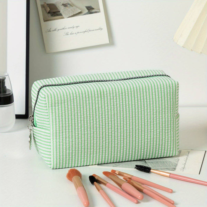 Personalized Striped Cosmetic Bag
