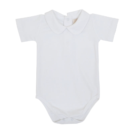 Peter Pan Collar Short Sleeve Onesie