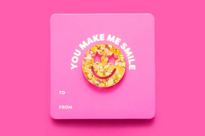 Pin w/ Affirmation Gift Card - Smiley