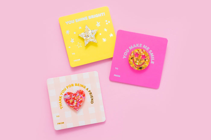Pin w/ Affirmation Gift Card - Smiley